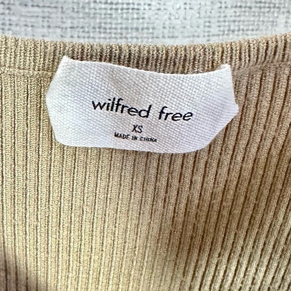 Wilfred Free by Aritzia ribbed cutout dress in heather bone size XS - Picture 3 of 8